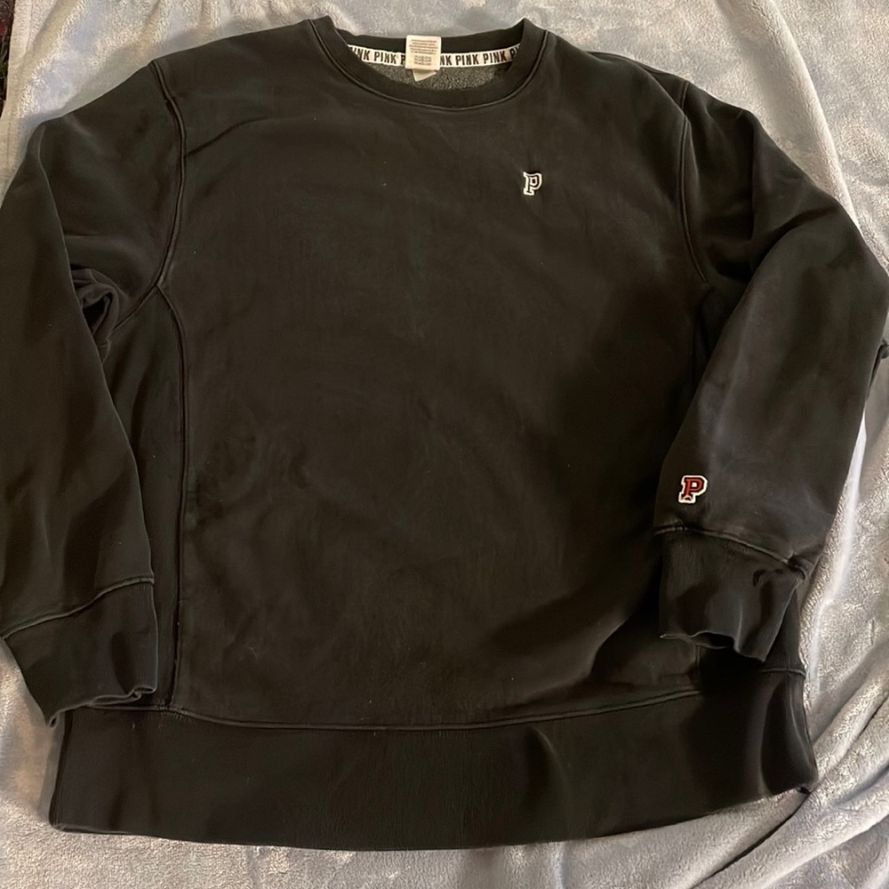 Pink Victoria secret size large sweatshirt.  Black.